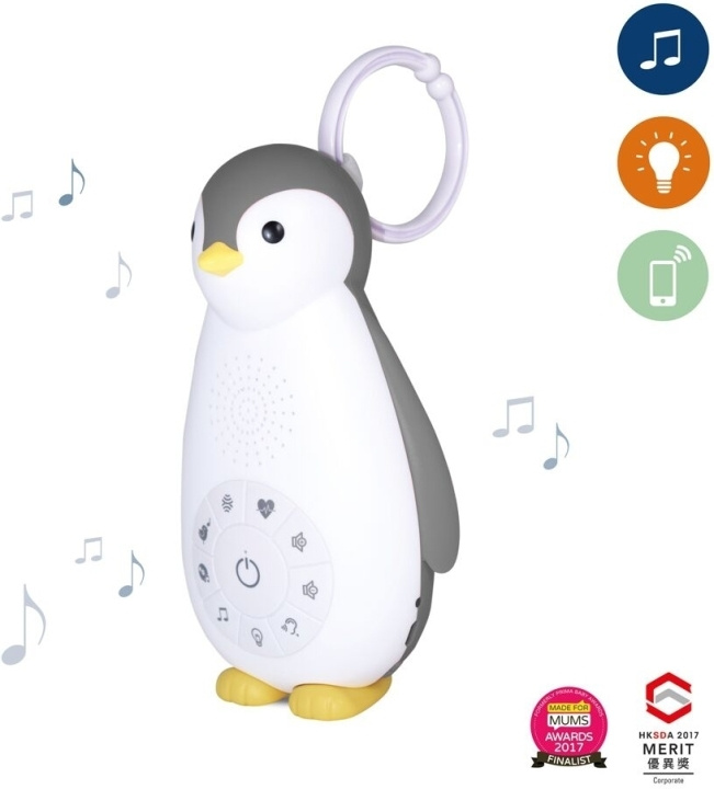 Zazu Zoe högtalare nattlampa, pingvin, grå i gruppen LEKSAKER, BARN- & BABYPRODUKTER / Barnrum / Barnlampor / Nattlampor hos TP E-commerce Nordic AB (C68069)