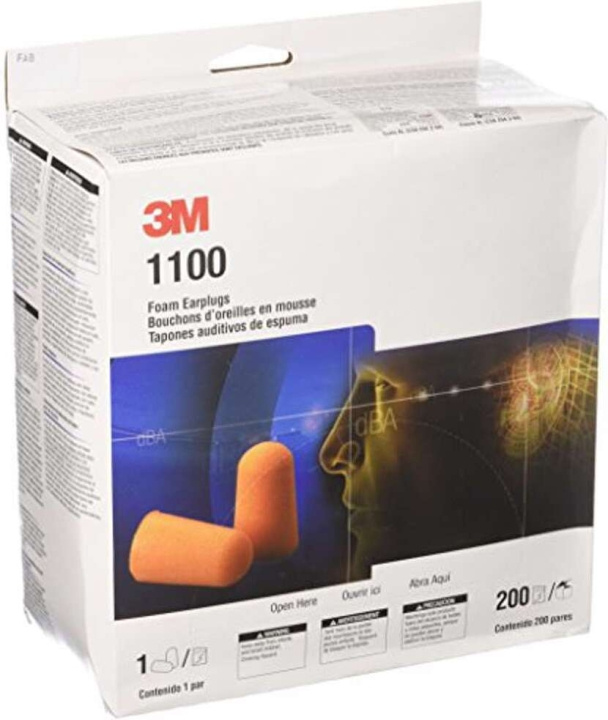 3M 1100 öronproppar, 200 par i gruppen HEM, HUSHÅLL & TRÄDGÅRD / Verktyg / Övriga Verktyg & Tillbehör hos TP E-commerce Nordic AB (C68155)
