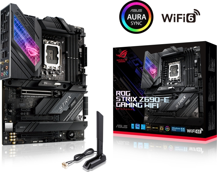 ASUS ROG STRIX Z690-E GAMING WIFI LGA 1700 ATX-moderkort i gruppen DATORER & KRINGUTRUSTNING / Datorkomponenter / Moderkort hos TP E-commerce Nordic AB (C68286)