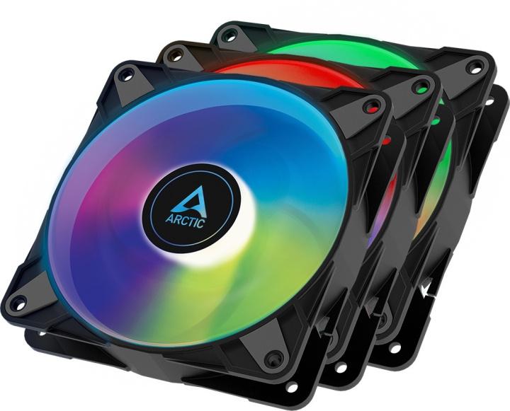 Arctic Cooling Arctic P12 PWM PST A-RGB 0dB fläktpaket, 120 mm, svart, 3-pack i gruppen DATORER & KRINGUTRUSTNING / Datorkomponenter / Kylning / Chassifläktar hos TP E-commerce Nordic AB (C68336)