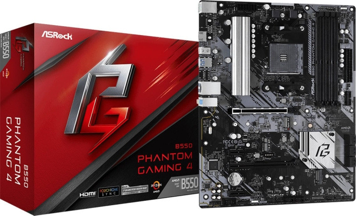 ASRock B550M PHANTOM GAMING 4 AM4 mATX-moderkort i gruppen DATORER & KRINGUTRUSTNING / Datorkomponenter / Moderkort hos TP E-commerce Nordic AB (C68354)