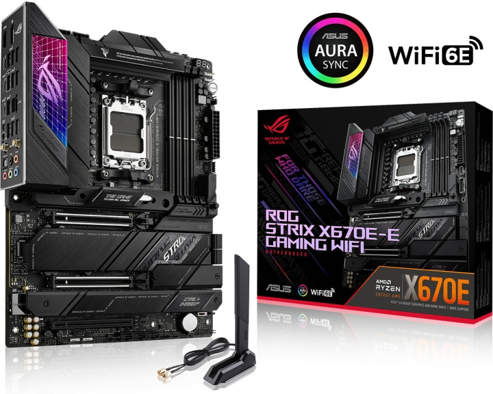 ASUS ROG STRIX X670E-E GAMING WIFI ATX-moderkort i gruppen DATORER & KRINGUTRUSTNING / Datorkomponenter / Moderkort hos TP E-commerce Nordic AB (C68365)