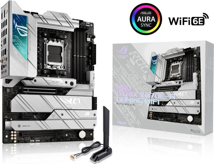 ASUS ROG STRIX X670E-A GAMING WIFI ATX-moderkort i gruppen DATORER & KRINGUTRUSTNING / Datorkomponenter / Moderkort hos TP E-commerce Nordic AB (C68366)