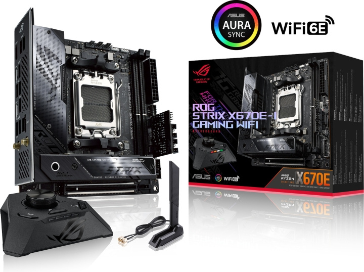ASUS ROG STRIX X670E-I GAMING WIFI mITX-moderkort i gruppen DATORER & KRINGUTRUSTNING / Datorkomponenter / Moderkort hos TP E-commerce Nordic AB (C68367)