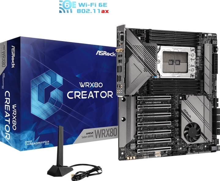 ASRock WRX80 Creator R2.0 E-ATX-moderkort i gruppen DATORER & KRINGUTRUSTNING / Datorkomponenter / Moderkort hos TP E-commerce Nordic AB (C68430)