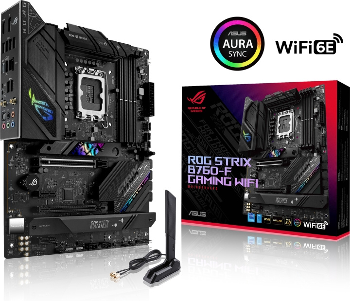 ASUS ROG STRIX B760-F GAMING WIFI ATX-moderkort i gruppen DATORER & KRINGUTRUSTNING / Datorkomponenter / Moderkort hos TP E-commerce Nordic AB (C68434)