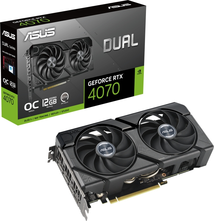 ASUS GeForce DUAL-RTX4070-O12G-EVO-grafikkort i gruppen DATORER & KRINGUTRUSTNING / Datorkomponenter / Grafikkort hos TP E-commerce Nordic AB (C68537)