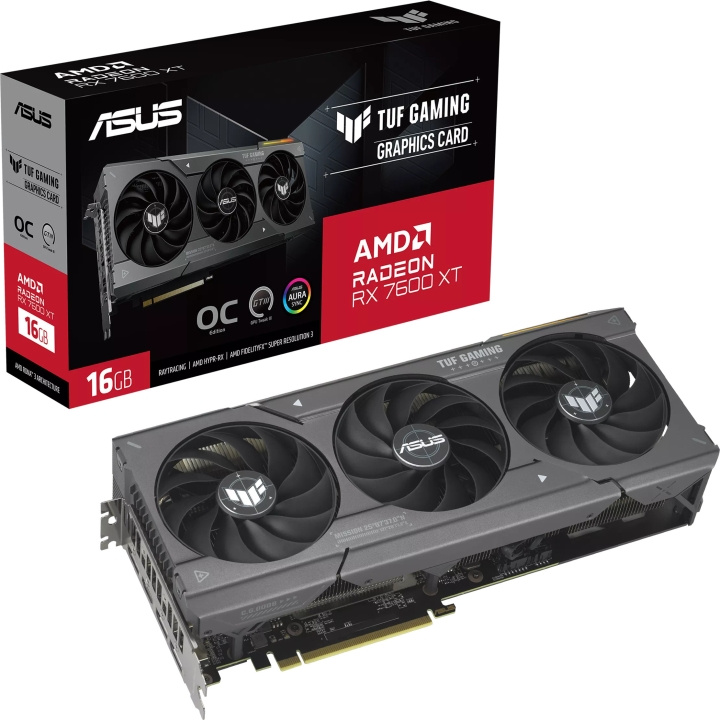 ASUS AMD Radeon TUF-RX7600XT-O16G-GAMING grafikkort i gruppen DATORER & KRINGUTRUSTNING / Datorkomponenter / Grafikkort hos TP E-commerce Nordic AB (C68542)