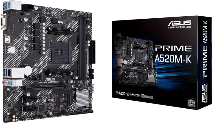 ASUS Prime PRIME A520M-K mATX-moderkort i gruppen DATORER & KRINGUTRUSTNING / Datorkomponenter / Moderkort hos TP E-commerce Nordic AB (C68559)