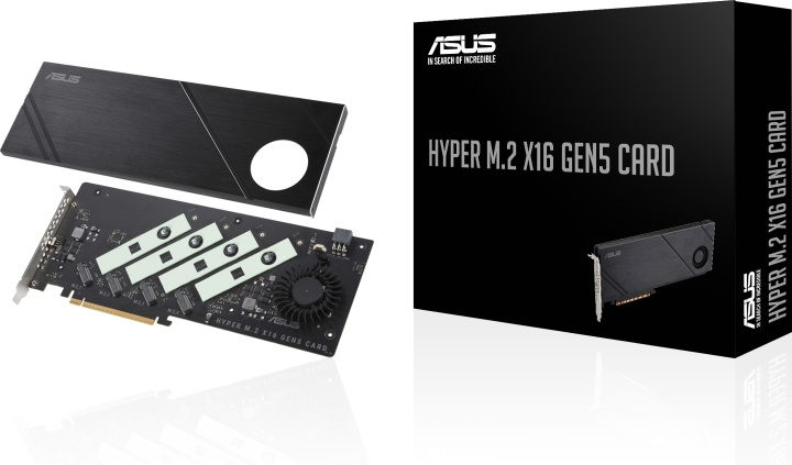 ASUS Hyper M.2 x16 Gen5-kortadaptrar i gruppen DATORER & KRINGUTRUSTNING / Datorkomponenter / Moderkort hos TP E-commerce Nordic AB (C68621)
