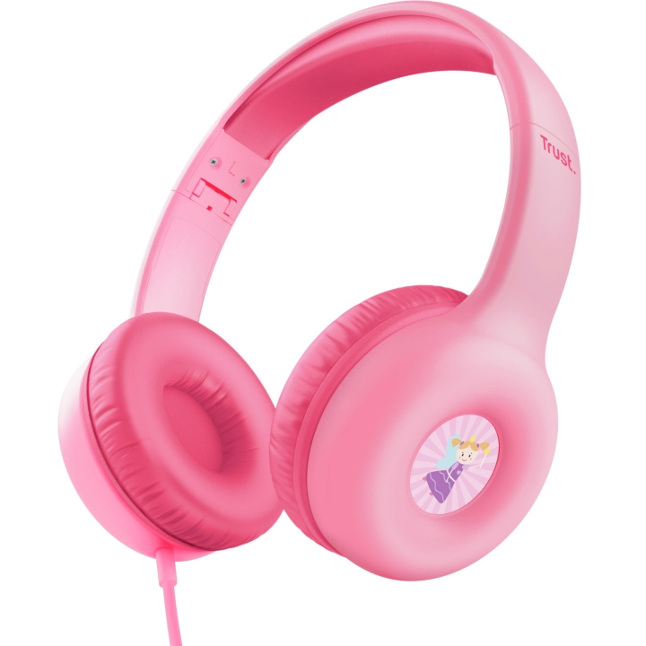 Trust Hörlurar Barn Volymbegränsning Kabel 3,5 mm Nouna Rosa i gruppen HEMELEKTRONIK / Ljud & Bild / Hörlurar & Tillbehör / Hörlurar hos TP E-commerce Nordic AB (C68782)