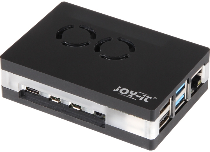 Raspberry Pi plastlåda med fläktar för Raspberry Pi 4 B, svart i gruppen DATORER & KRINGUTRUSTNING / Datorkomponenter / Raspberry Pi hos TP E-commerce Nordic AB (C68909)