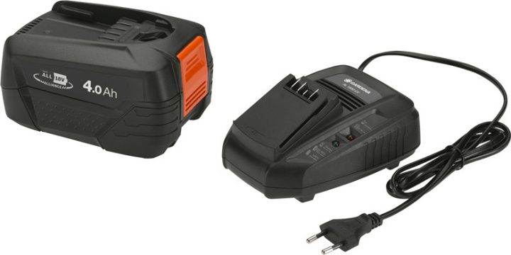 GARDENA P4A PBA 18V/75 och AL 1830 Startset, 4,0 Ah-batteri och laddare i gruppen HEM, HUSHÅLL & TRÄDGÅRD / Verktyg / Batterier till Elverktyg hos TP E-commerce Nordic AB (C68995)