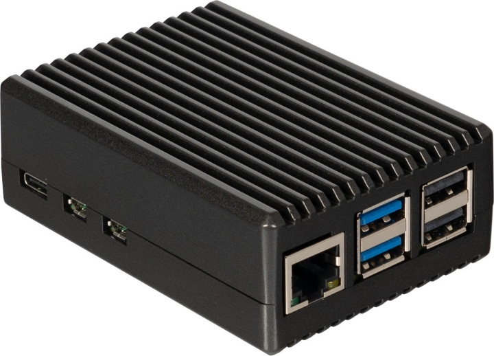 Raspberry Pi aluminiumfodral med kylfläns, Raspberry Pi 5 B, svart i gruppen DATORER & KRINGUTRUSTNING / Datorkomponenter / Raspberry Pi hos TP E-commerce Nordic AB (C69135)