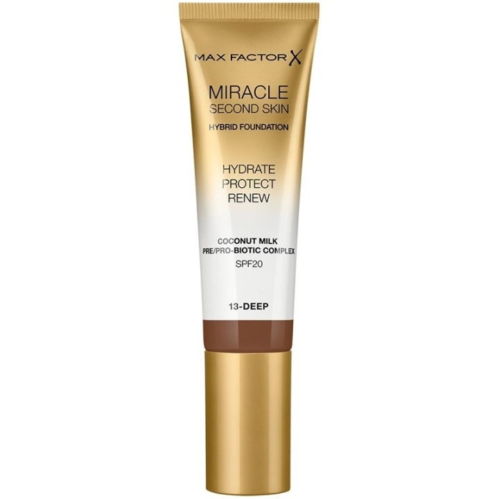 Max Factor Miracle Second Skin Foundation 13 Deep i gruppen SKÖNHET & HÄLSA / Makeup / Basmakeup / Foundation hos TP E-commerce Nordic AB (C69313)