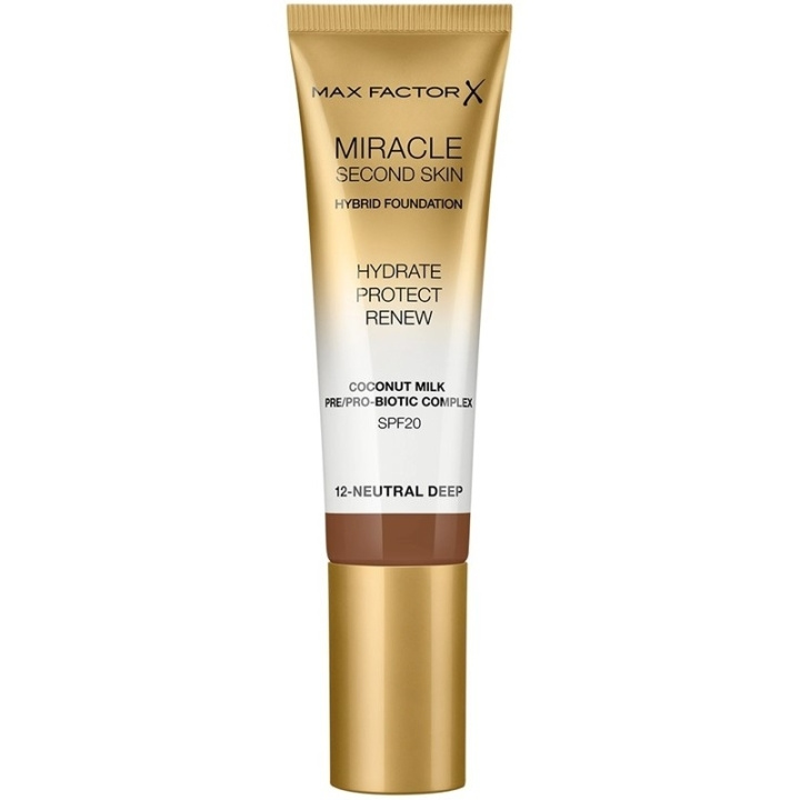 Max Factor Miracle Second Skin Foundation 12 Neutral Deep i gruppen SKÖNHET & HÄLSA / Makeup / Basmakeup / Foundation hos TP E-commerce Nordic AB (C69316)