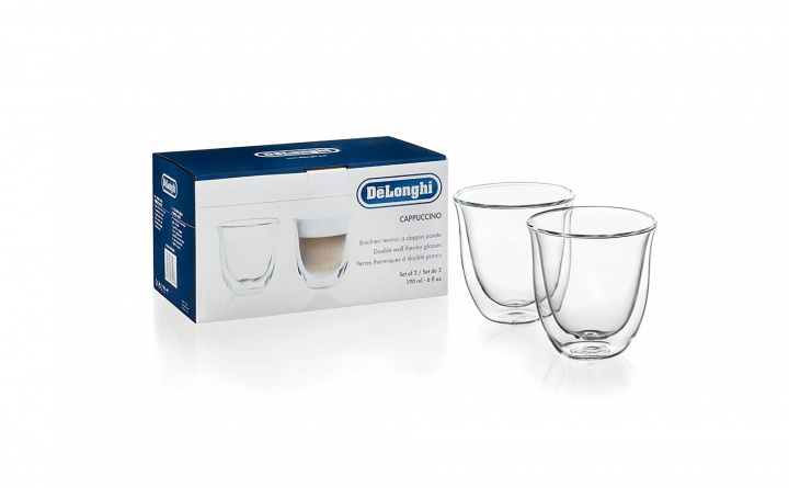 DeLonghi Cappuccinoglas, 2 st i gruppen HEM, HUSHÅLL & TRÄDGÅRD / Köksredskap / Övriga köksredskap hos TP E-commerce Nordic AB (C69542)