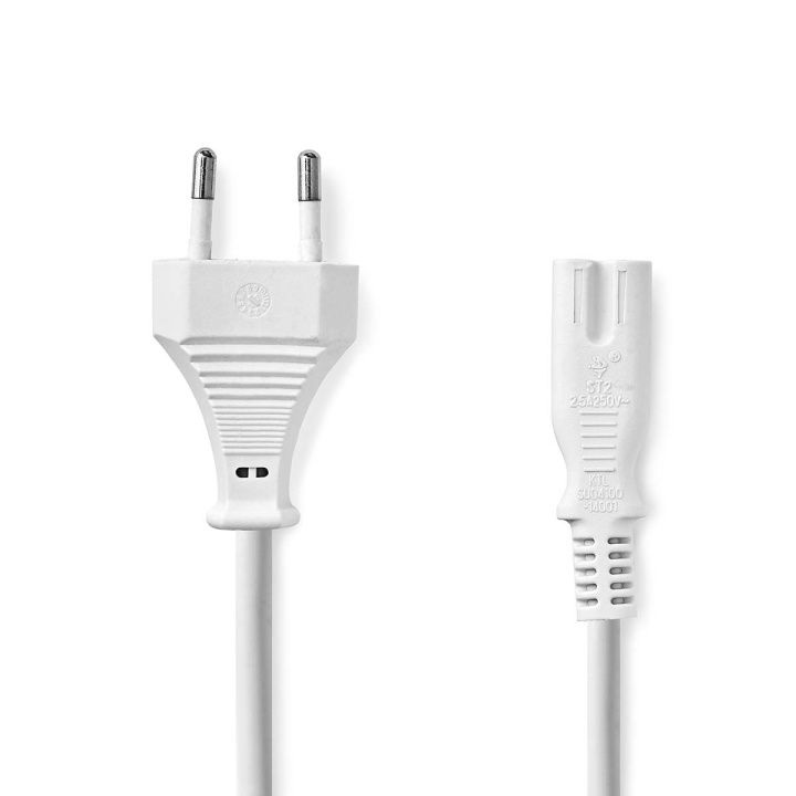 Nedis Strömkabel | Euro Man | IEC-320-C7 | Rak | Rak | Nickelplaterad | 2.00 m | Platt | PVC | Vit | Label i gruppen DATORER & KRINGUTRUSTNING / Datorkablar / Apparatkablar hos TP E-commerce Nordic AB (C69710)