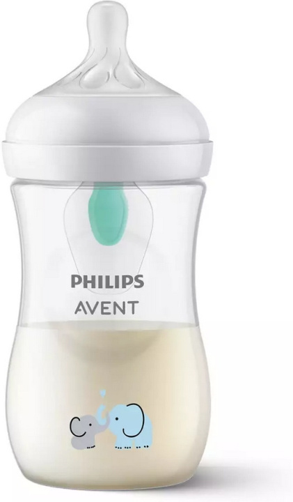 Philips Avent SCY673/81 Natural Response AirFree nappflaska, 260 ml, elefant i gruppen LEKSAKER, BARN- & BABYPRODUKTER / Babysaker / Nappar & Bitringar hos TP E-commerce Nordic AB (C69783)