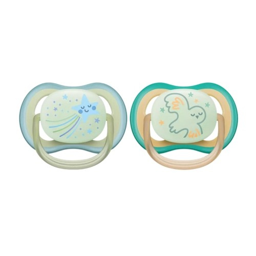 Philips Avent SCF376/18 Ultra Air Nappar för nattbruk 0-6 månader, 2 st, fågel i gruppen LEKSAKER, BARN- & BABYPRODUKTER / Babysaker / Nappar & Bitringar hos TP E-commerce Nordic AB (C69815)