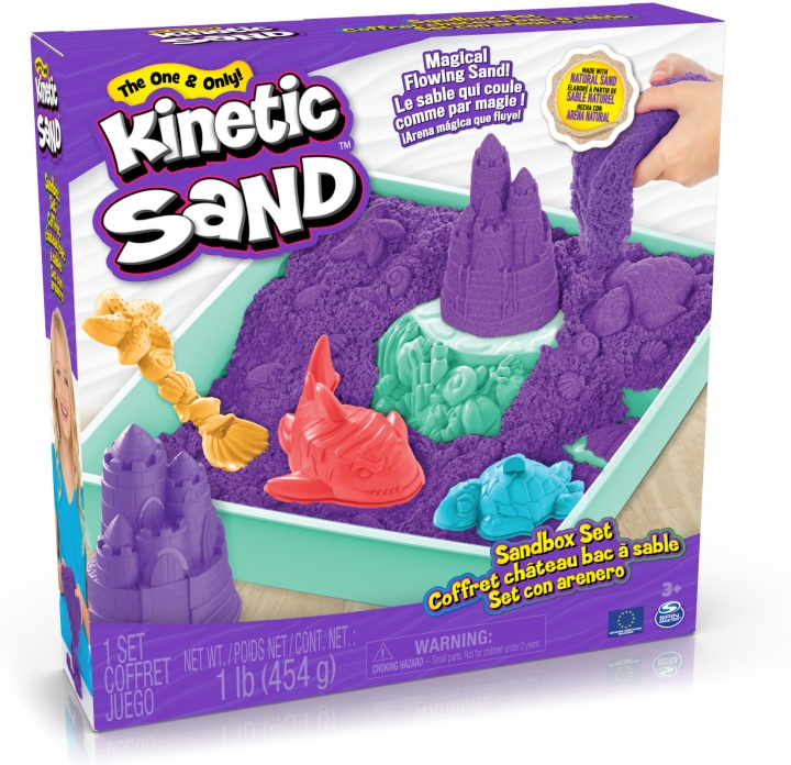 Kinetic Sand sandlåda set, lila i gruppen LEKSAKER, BARN- & BABYPRODUKTER / Leksaker / Leklera, leksand och tillbehör hos TP E-commerce Nordic AB (C69988)