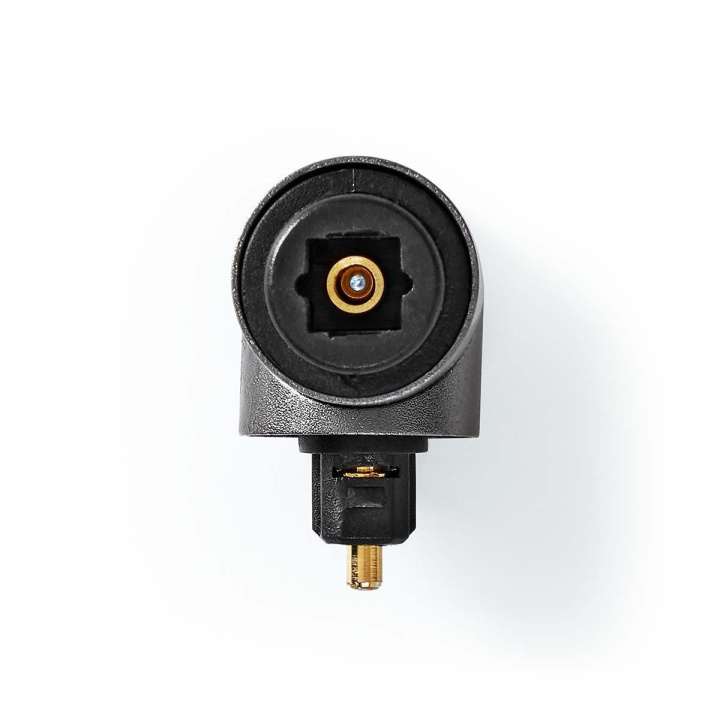 Nedis TosLink Adapter | TosLink Hona | TosLink Hane | Vinklat 90° | Aluminium | Grått Med Metall | 1 st. | Låda i gruppen HEMELEKTRONIK / Kablar & Adaptrar / Högtalarkablar hos TP E-commerce Nordic AB (C70201)