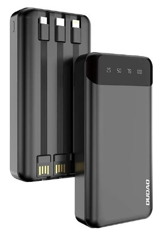 Dudao capacious powerbank with 3 built-in cables 20000mAh USB Type C + micro USB + Lightning black (Dudao K6Pro+) i gruppen SMARTPHONE & SURFPLATTOR / Laddare & Kablar / Powerbanks hos TP E-commerce Nordic AB (C70285)