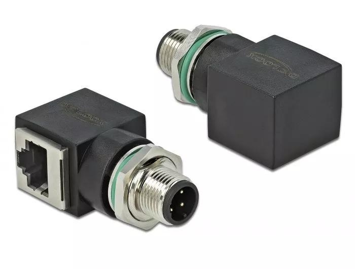 DeLOCK Network Adapter M12 4 pin D-coded male to RJ45 jack i gruppen DATORER & KRINGUTRUSTNING / Datorkablar / Nätverkskablar / Adaptrar & Skarvdon hos TP E-commerce Nordic AB (C70508)