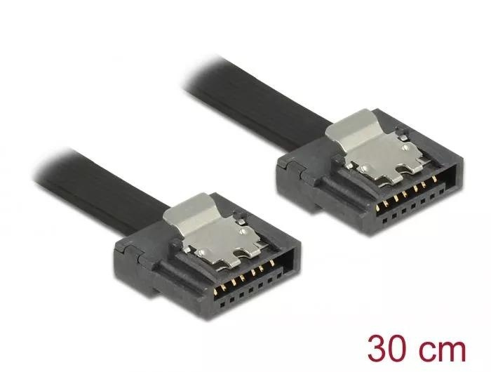DeLOCK SATA 6 Gb/s Cable 30 cm black FLEXI i gruppen DATORER & KRINGUTRUSTNING / Datorkablar / Interna / SATA hos TP E-commerce Nordic AB (C70514)