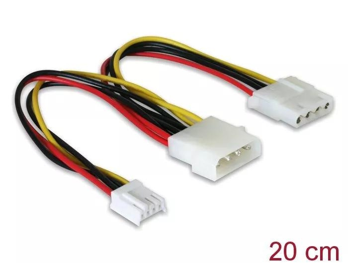 DeLOCK Power Cable Molex 4pin male to Molex 4 pin female + 4 pin i gruppen DATORER & KRINGUTRUSTNING / Datorkablar / Interna / Strömkablar & Adaptrar hos TP E-commerce Nordic AB (C70516)