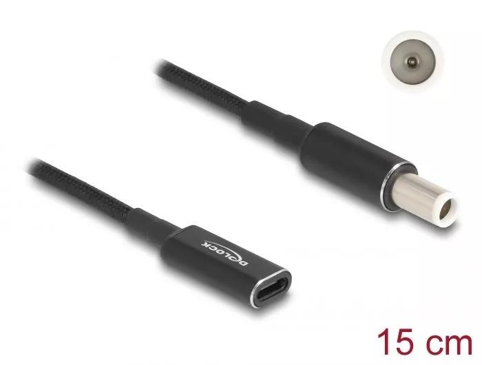 DeLOCK Laptop Charging Cable USB Type-C to Dell 7.4 x 5.0mm 15 cm i gruppen DATORER & KRINGUTRUSTNING / Bärbara datorer & tillbehör / Datorladdare / Laddare till laptop / Dell hos TP E-commerce Nordic AB (C70523)