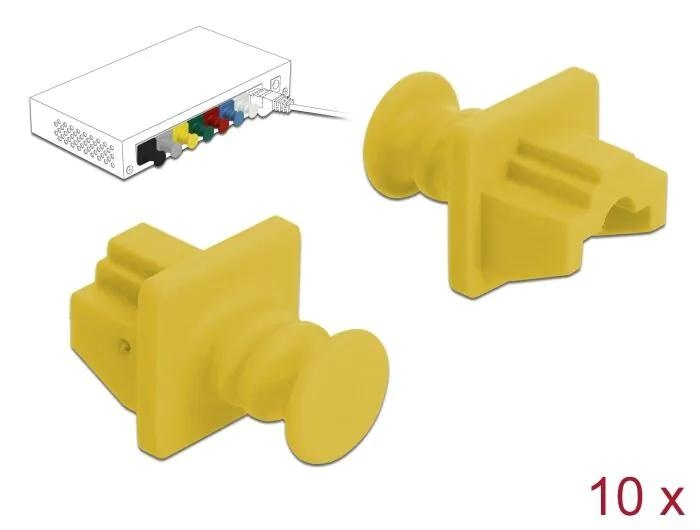DeLOCK Dust Cover for RJ45 jack 10 pieces yellow i gruppen DATORER & KRINGUTRUSTNING / Datorkablar / Nätverkskablar / Adaptrar & Skarvdon hos TP E-commerce Nordic AB (C70526)