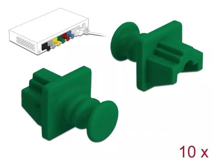 DeLOCK Dust Cover for RJ45 jack 10 pieces green i gruppen DATORER & KRINGUTRUSTNING / Datorkablar / Nätverkskablar / Adaptrar & Skarvdon hos TP E-commerce Nordic AB (C70527)