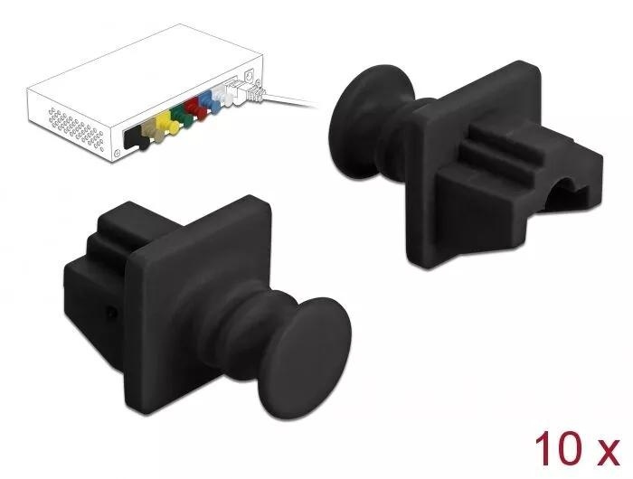DeLOCK Dust Cover for RJ45 jack 10 pieces black i gruppen DATORER & KRINGUTRUSTNING / Datorkablar / Nätverkskablar / Adaptrar & Skarvdon hos TP E-commerce Nordic AB (C70528)