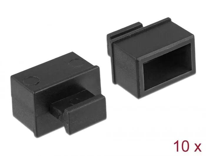 DeLOCK Dust Cover for SFP slot with grip 10 pieces black i gruppen DATORER & KRINGUTRUSTNING / Nätverk / Mediakonverter hos TP E-commerce Nordic AB (C70546)