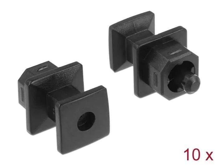 DeLOCK Dust Cover for TOSLINK male with grip 10 pieces black i gruppen HEMELEKTRONIK / Kablar & Adaptrar / Ljud Digital hos TP E-commerce Nordic AB (C70548)