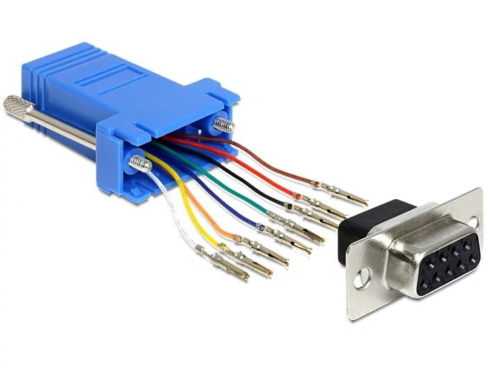DeLOCK D-Sub 9 Pin female > RJ45 female assembly kit i gruppen DATORER & KRINGUTRUSTNING / Datorkablar / Nätverkskablar / Adaptrar & Skarvdon hos TP E-commerce Nordic AB (C70628)