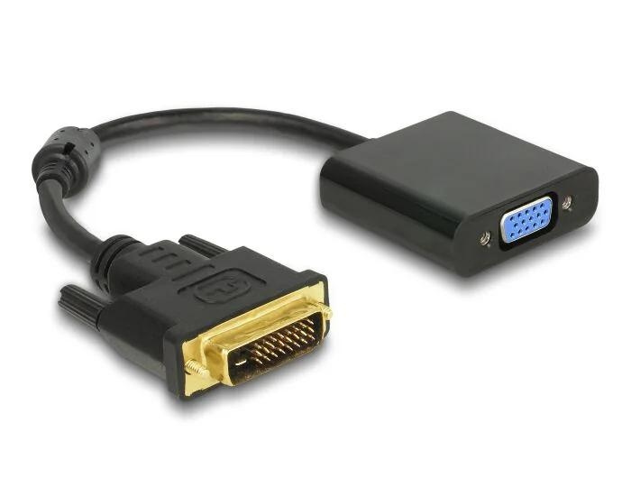 DeLOCK Adapter DVI-D 24+1 male > VGA female black i gruppen DATORER & KRINGUTRUSTNING / Datorkablar / DVI / Adaptrar hos TP E-commerce Nordic AB (C70633)