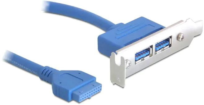 DeLOCK Slot bracket 1x19pin USB 3.0 pin header fe intern>2xUSB 3 i gruppen DATORER & KRINGUTRUSTNING / Datorkomponenter / USB-kort hos TP E-commerce Nordic AB (C70674)