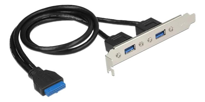 DeLOCK Slot bracket 1x19pin USB 3.0 pin header fe internal>2 i gruppen DATORER & KRINGUTRUSTNING / Datorkomponenter / USB-kort hos TP E-commerce Nordic AB (C70695)