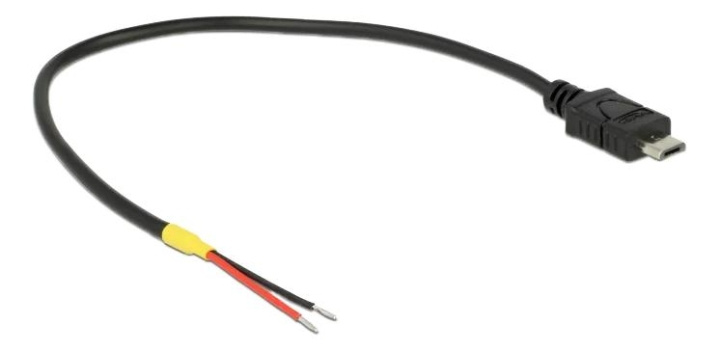 DeLOCK Cable USB 2.0 Micro-B >2xopen wires power 20 cm Raspberry Pi i gruppen DATORER & KRINGUTRUSTNING / Datorkablar / USB-kablar / USB-A / Kablar hos TP E-commerce Nordic AB (C70709)