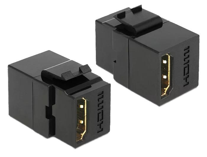 DeLOCK Keystone Module HDMI female > HDMI female black i gruppen DATORER & KRINGUTRUSTNING / Datorkablar / Nätverkskablar / Adaptrar & Skarvdon hos TP E-commerce Nordic AB (C70753)