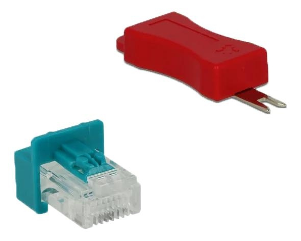 DeLOCK RJ45 Secure Clip with plug set 6 pieces i gruppen DATORER & KRINGUTRUSTNING / Datorkablar / Nätverkskablar / Adaptrar & Skarvdon hos TP E-commerce Nordic AB (C70761)