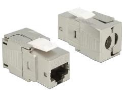 DeLOCK RJ45 Keystone-module, Cat.8, no tools required i gruppen DATORER & KRINGUTRUSTNING / Datorkablar / Nätverkskablar / Adaptrar & Skarvdon hos TP E-commerce Nordic AB (C70762)
