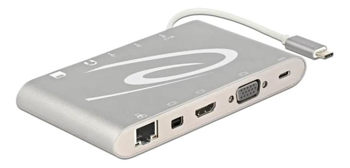 DeLOCK 87298 USB Type-C 3.1 Docking Station 4K, silver-grey i gruppen DATORER & KRINGUTRUSTNING / Bärbara datorer & tillbehör / Dockningsstation hos TP E-commerce Nordic AB (C70777)