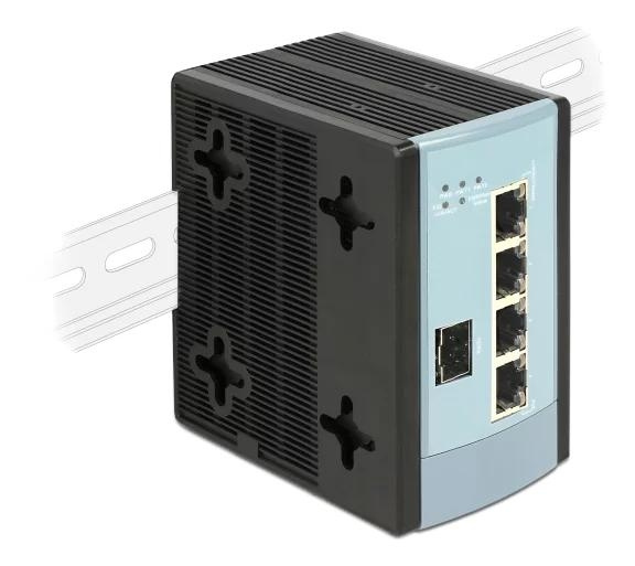 DeLOCK Gigabit Ethernet Switch 4 Port + 1 SFP DIN-rail mounting i gruppen DATORER & KRINGUTRUSTNING / Nätverk / Switchar hos TP E-commerce Nordic AB (C70779)