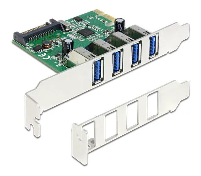 DeLOCK PCI Express Card > 4 x USB 3.0, USB adapter, PCIe 2.0 i gruppen DATORER & KRINGUTRUSTNING / Nätverk / Nätverkskort / PCI Express hos TP E-commerce Nordic AB (C70788)