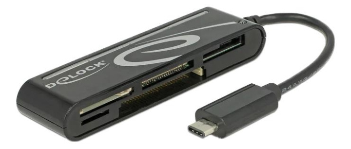 DeLOCK USB 2.0 Card Reader USBC male 5 Slots up to 480 Mbps black i gruppen HEMELEKTRONIK / Lagringsmedia / Minneskortläsare hos TP E-commerce Nordic AB (C70792)