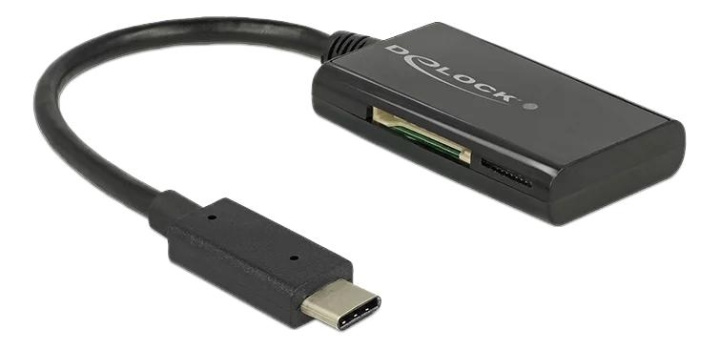 DeLOCK USB 3.1 Gen 1 Card Reader, USB-C male, 4 Slots, black i gruppen HEMELEKTRONIK / Lagringsmedia / Minneskortläsare hos TP E-commerce Nordic AB (C70793)