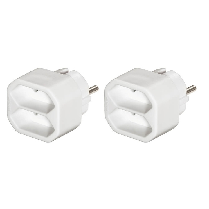 Hama Socket 2-way Adapter Double Pack White i gruppen HEM, HUSHÅLL & TRÄDGÅRD / El & Belysning / Grenuttag hos TP E-commerce Nordic AB (C71151)